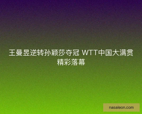 王曼昱逆转孙颖莎夺冠 WTT中国大满贯精彩落幕